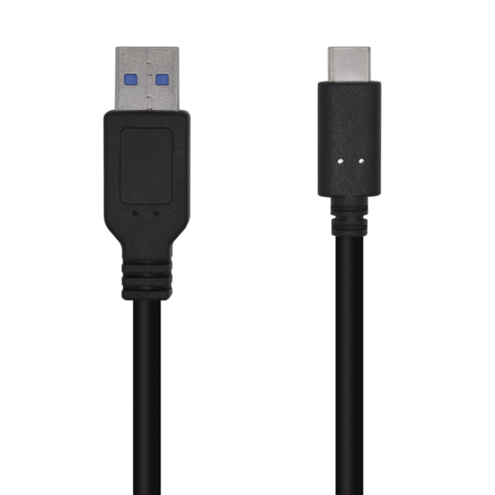 Aisens Cable USB 3.1 Gen2 10Gbps 3A Tipo C a A Negro 1.5M - Carga Rápida y Transferencia de Datos