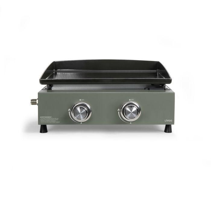 Livoo DOC323 Plancha de gas 5000W, placa de acero esmaltado 45,5 x 35,5 cm