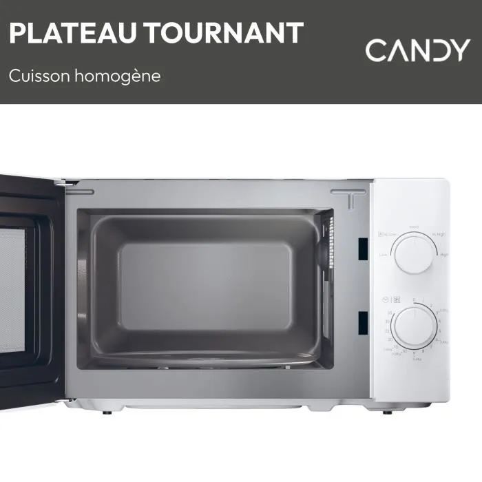 Candy CMW20SMW Microondas 20L Blanco 700W 5 Niveles Potencia Control Mecánico 5 Candy CMW20SMW Microondas 20L Blanco 700W 5 Niveles Potencia Control Mecánico 5