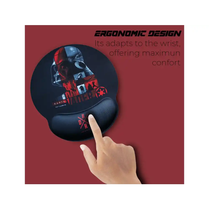 Wondee Alfombrilla de Ratón Star Wars Darth Vader Ergonómica Gel Reposamuñecas Antideslizante 230x250 mm 3