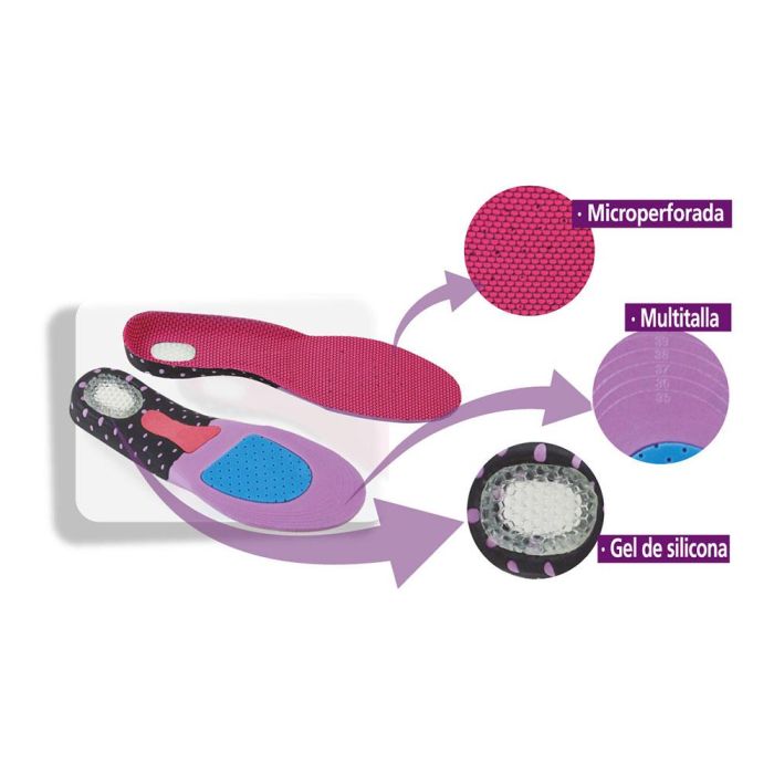 Hidalgo Plantilla Multideportiva Gel Talla 40-46 Recortable Transpirable Amortiguación Confort Estabilidad 2