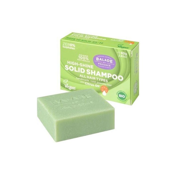 BALADE EN PROVENCE Champú Sólido Brillo para Todo Tipo de Cabello con Aceites Cítricos 40g Bio
