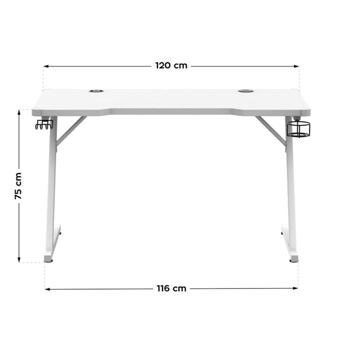 Mesa de Escritorio Gaming Huzaro HZ-Hero 2.5 White RGB Blanco 120 x 75 x 60 cm 8 Mesa de Escritorio Gaming Huzaro HZ-Hero 2.5 White RGB Blanco 120 x 75 x 60 cm 8