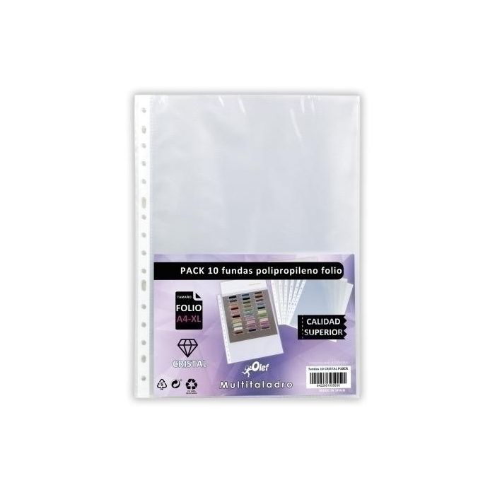 Funda Multitaladro Olef Pp 90Μ Cristal Liso Fº 16 Tal.Rfzo. Pack De 10 Funda Multitaladro Olef Pp 90Μ Cristal Liso Fº 16 Tal.Rfzo. Pack De 10
