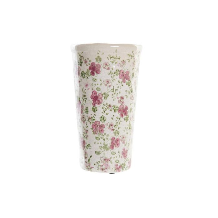 Jarrón DKD Home Decor Blanco Verde Granate Gres Shabby Chic (14 x 14 x 25 cm) 0 Jarrón DKD Home Decor Blanco Verde Granate Gres Shabby Chic (14 x 14 x 25 cm) 0