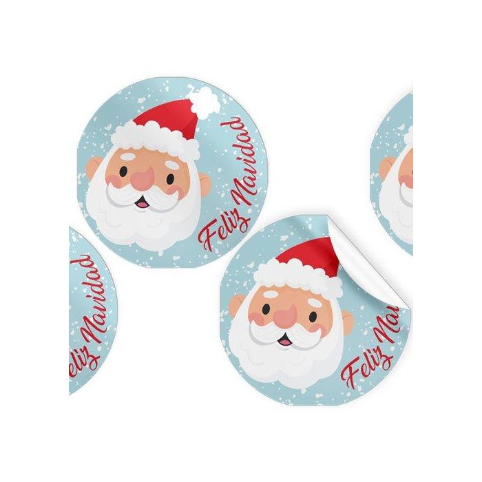 Etiquetas Regalo Adh. Rollo 250 Uds. Redondas Ø 40 Navidad Feliz Navidad Noel