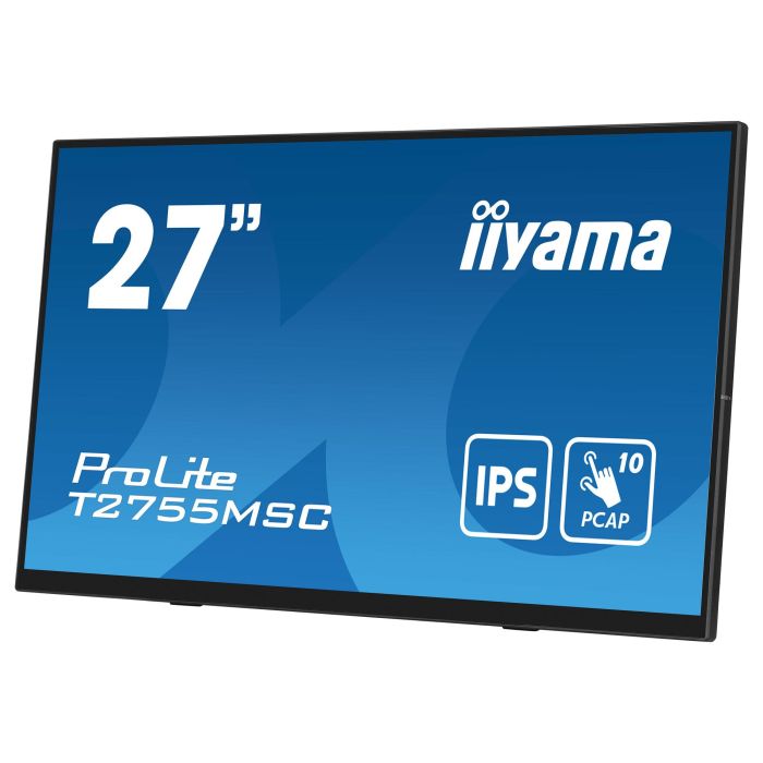 iiyama ProLite T2755MSC-B1 - Monitor táctil 27" FHD (1920x1080) IPS 5ms 60Hz con USB-C, HDMI, DisplayPort y altavoces - Negro