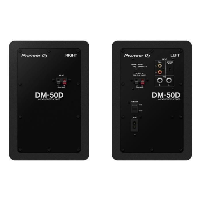 Par de altavoces de monitorización Pioneer DJ DM-50D - Bass Reflex - 2x25W - Modo DJ o Producción - Negro 2 Par de altavoces de monitorización Pioneer DJ DM-50D - Bass Reflex - 2x25W - Modo DJ o Producción - Negro 2