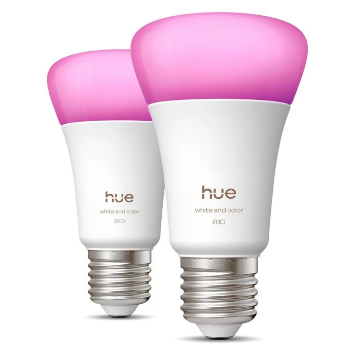 Philips Hue White and Color Ambiance Bombilla Inteligente LED, A60 E27, Bluetooth/Zigbee, 2 Bombillas, 6W (Equiv. 60W), 810 Lúmenes, Color y Blanco Ajustable 0 Philips Hue White and Color Ambiance Bombilla Inteligente LED, A60 E27, Bluetooth/Zigbee, 2 Bombillas, 6W (Equiv. 60W), 810 Lúmenes, Color y Blanco Ajustable 0
