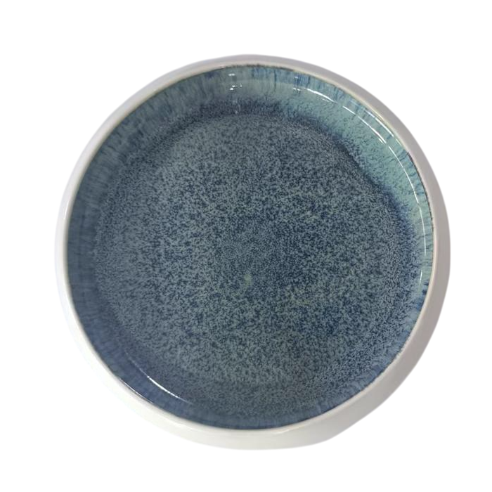 DKD Home Decor Plato Moderno Gres Esmaltado Azul Marino 21.5 x 21.5 x 4.8 cm Apto Microondas Lavavajillas (6 Unidades)