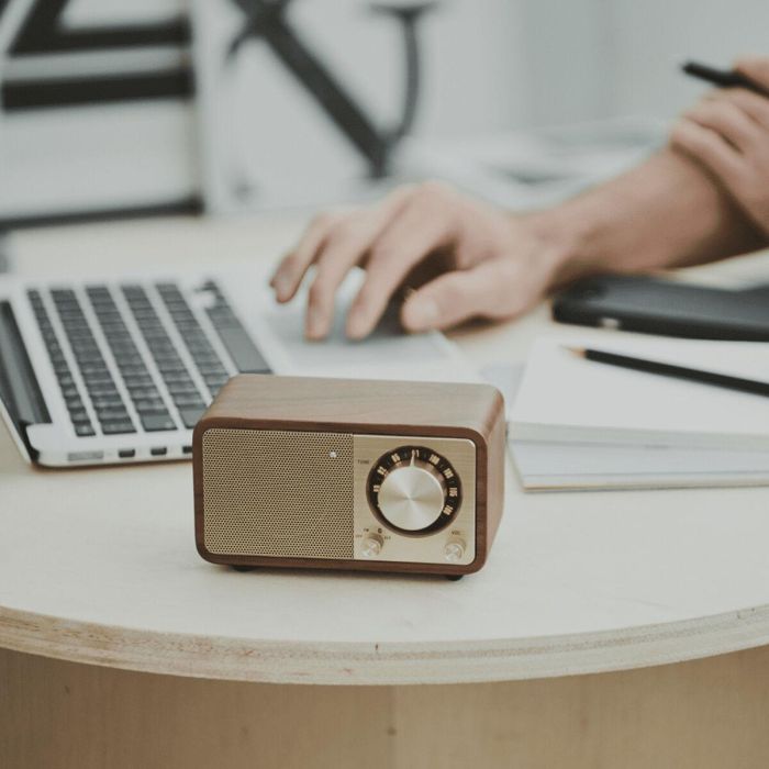 Radio Portátil Bluetooth Sangean Retro Madera FM 3