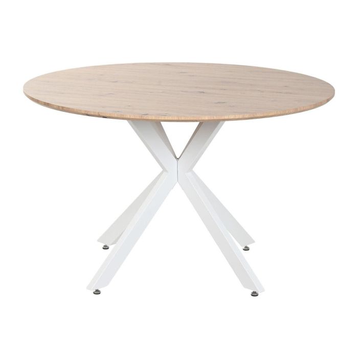Mesa de Comedor Home ESPRIT Blanco Marrón Hierro Madera MDF 120 x 120 x 75 cm 1 Mesa de Comedor Home ESPRIT Blanco Marrón Hierro Madera MDF 120 x 120 x 75 cm 1