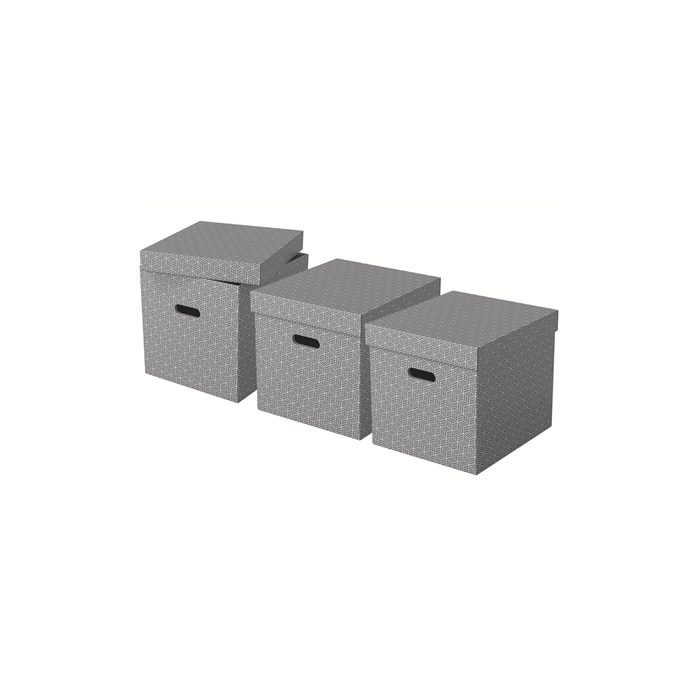 Esselte Caja de almacenamiento 365x320x315 mm pack de 3 unidades carton gris 2