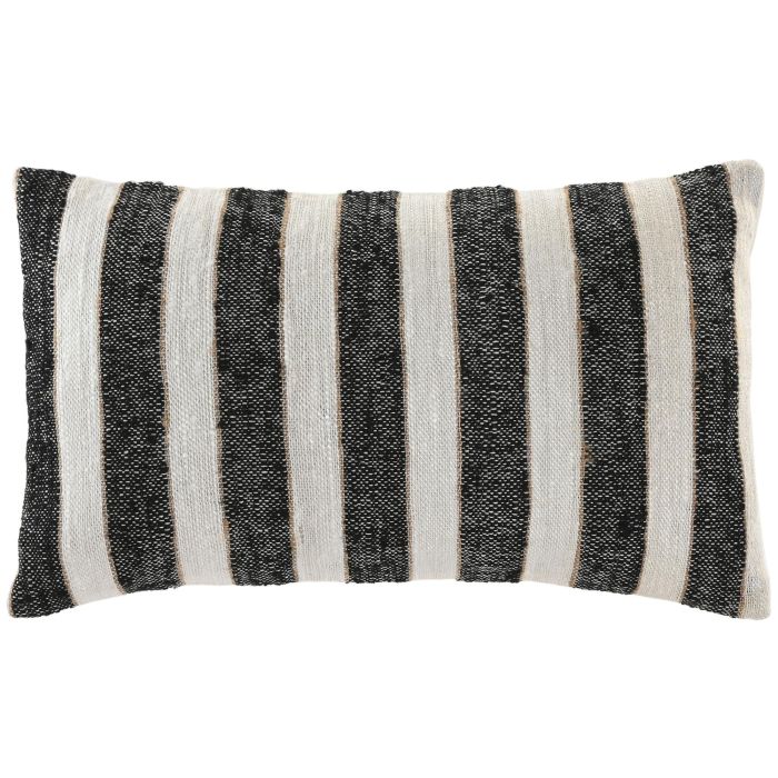 DKD Home Decor Cojín Tradicional de Algodón y Viscosa Blanco y Negro 30 x 50 cm (2 Unidades)