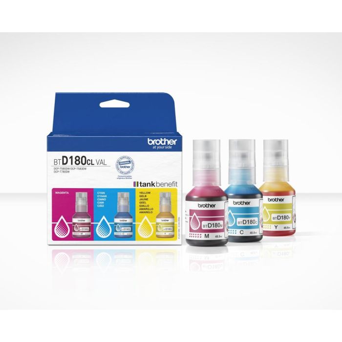 Multipack Botella Tinta Brother Btd180 cLval Rgb 1 Multipack Botella Tinta Brother Btd180 cLval Rgb 1