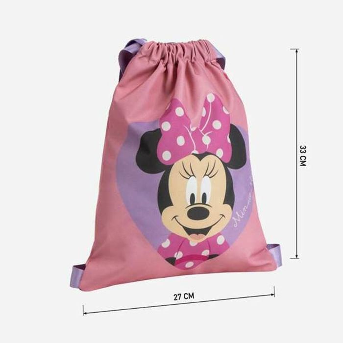 Bolsa Mochila con Cuerdas Minnie Mouse Rosa 27 x 33 cm 2