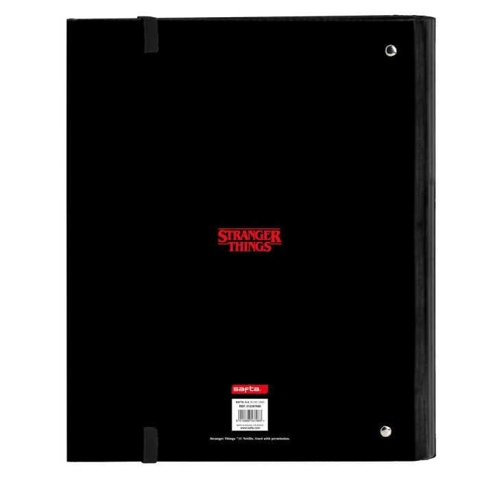 Carpeta de anillas Stranger Things Negro 27 x 32 x 3.5 cm 1
