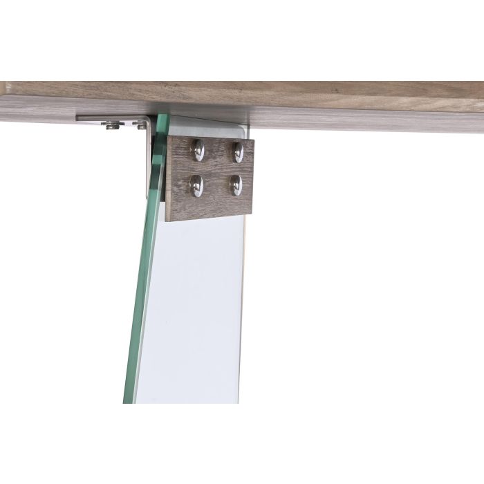 DKD Home Decor Consola Moderna Desmontable, Cristal y MDF, Gris Claro Transparente, 120x40x76 cm 4 DKD Home Decor Consola Moderna Desmontable, Cristal y MDF, Gris Claro Transparente, 120x40x76 cm 4