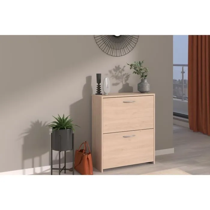 Parisot Zapatero con 2 puertas - Roble - 66,5 x 78,5 x 25,1 - EASYLIFE7901MCHA 1