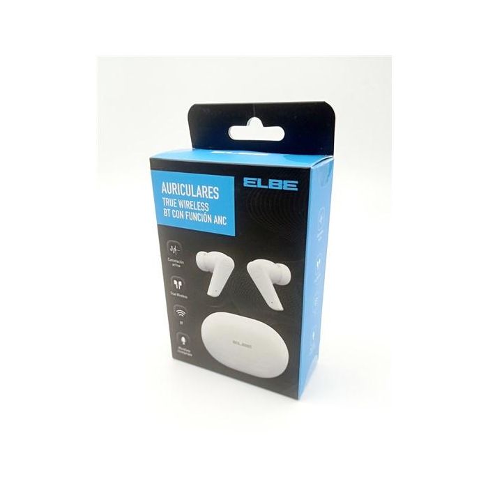 Elbe ABTWS-005-B Auriculares Bluetooth True Wireless con ANC Blancos - Cancelación Activa de Ruido, Bluetooth 5.0 4