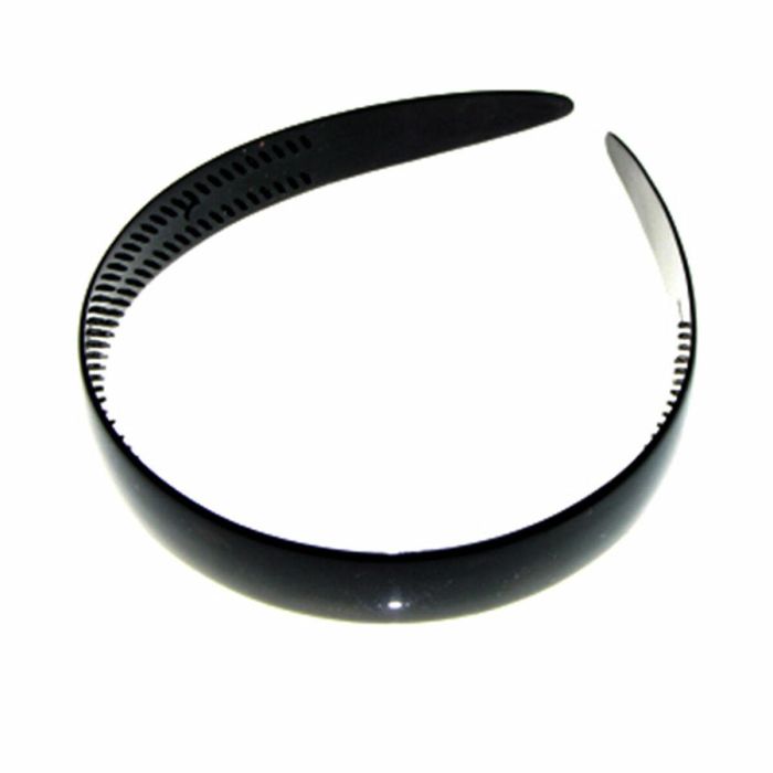 Inca Diadema Lisa Amplia de Concha Francesa Negra 2cm, Púas Antideslizantes para Sujeción Perfecta, Accesorios Cabello Niños 1 Ud.