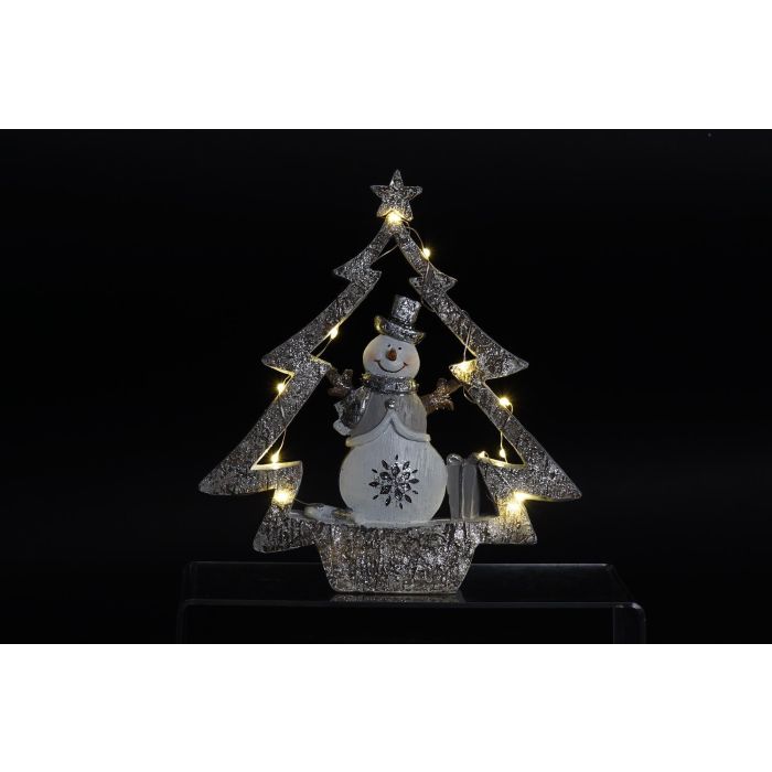 DKD Home Decor Figura Decorativa de Navidad Árbol Moderna Resina Blanco y Gris con Luz LED, Funciona con 3 Pilas LR44, 5 x 23.5 x 21.5 cm 1 DKD Home Decor Figura Decorativa de Navidad Árbol Moderna Resina Blanco y Gris con Luz LED, Funciona con 3 Pilas LR44, 5 x 23.5 x 21.5 cm 1