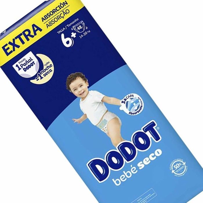 Dodot Pañales ETAPAS EXTRA Talla 6 (14-20 kg) 48 unidades con Microperlas Absorbentes y 3 tubos ultra-absorbentes 1