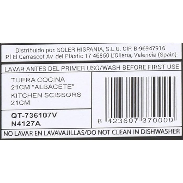 Quttin Tijera Cocina "Albacete" 21 cm (18 Unidades)