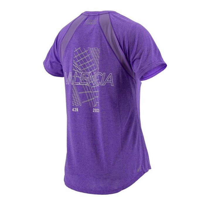 Camiseta de Manga Corta Mujer New Balance Valencia Marathon Morado 1