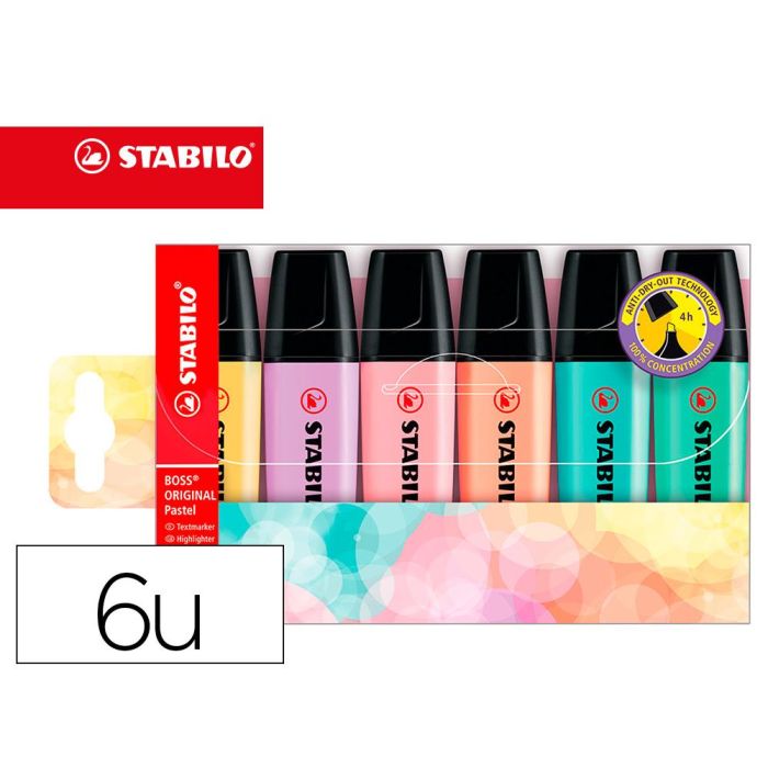 Stabilo Marcador Fluorescente Boss Original C-Surtidos Pastel Blíster 6 Ud