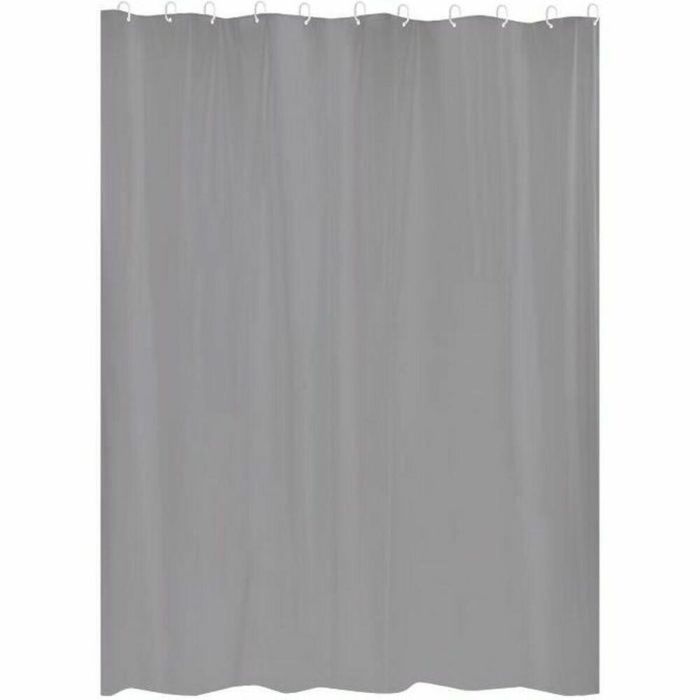 Gelco Cortina de baño First PEVA gris 180x200 cm con anillas