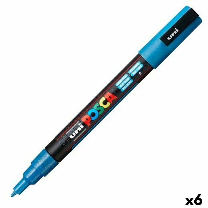Marcador POSCA PC-3ML Azul Azul claro (6 Unidades) Marcador POSCA PC-3ML Azul Azul claro (6 Unidades)