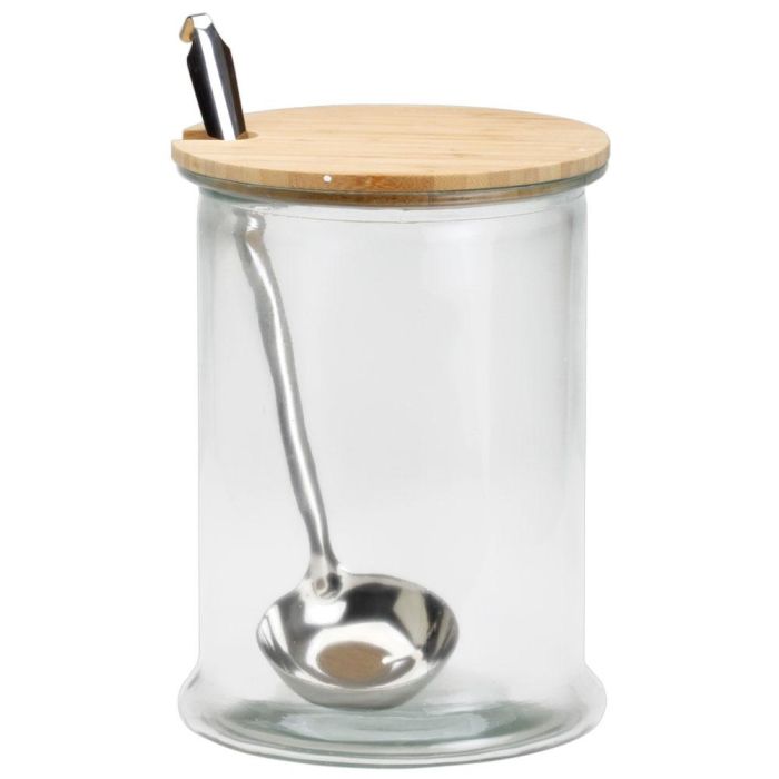 Saveur et Degustation Ponchera Bote 5 L Con Cucharón Cocktail Lounge Cristal Tapa Madera Acero Acero Inoxidable 2