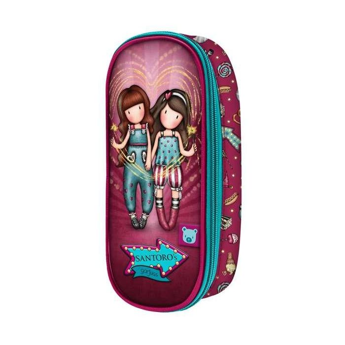 Estuche Escolar Gorjuss Fireworks Granate (10 x 23 x 6 cm)