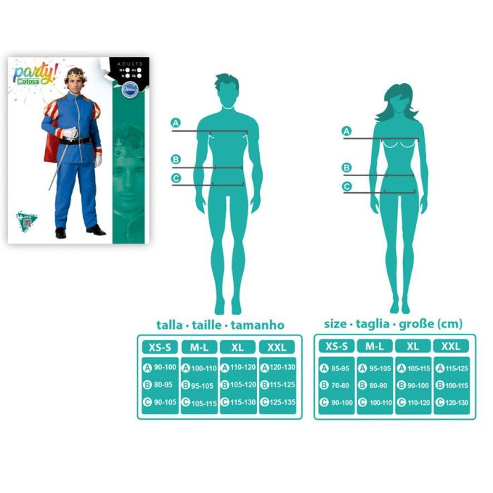 Disfraz Príncipe Azul Con Capa Hombre Adulto M-L 3 Disfraz Príncipe Azul Con Capa Hombre Adulto M-L 3