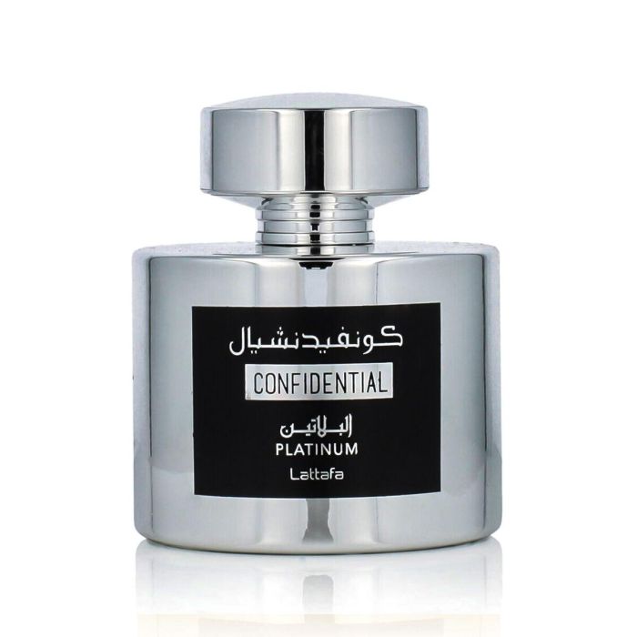 Lattafa Confidential Platinum EDP Vapo 100 ml - Fragancia Unisex Amaderada Aromática 1