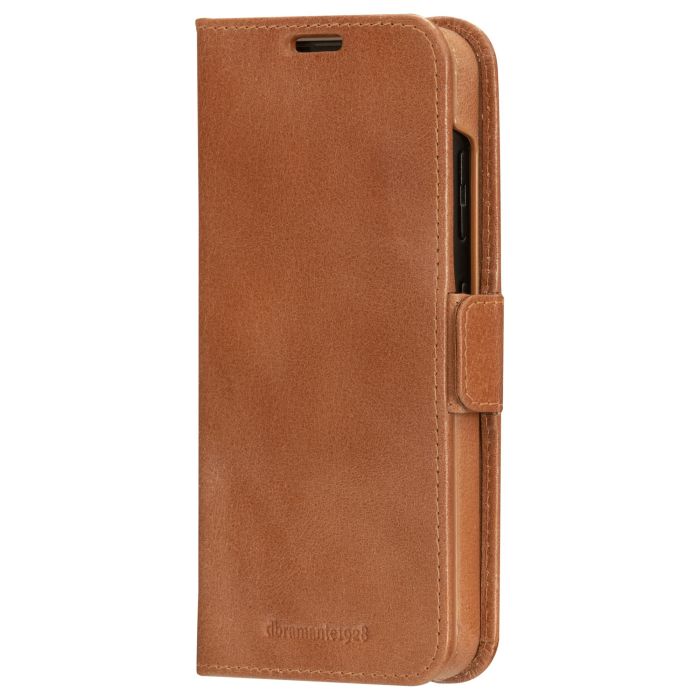 dbramante1928 Lynge - Flip-Hülle für Mobiltelefon für Samsung Galaxy S23 - Funda tipo Folio de Cuero Ecológico Vollnarbenleder Marrón Claro con Cierre Magnético y Carga Inalámbrica 4