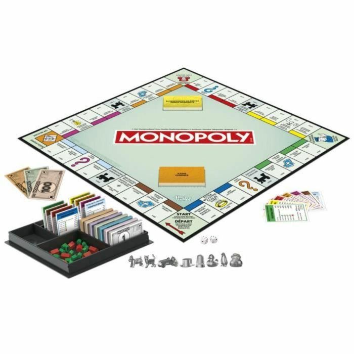 Monopoly clásico, juego de mesa, con caja de almacenamiento y peones grandes, de 2 a 6 jugadores, versión FR, a partir de 8 años, 5