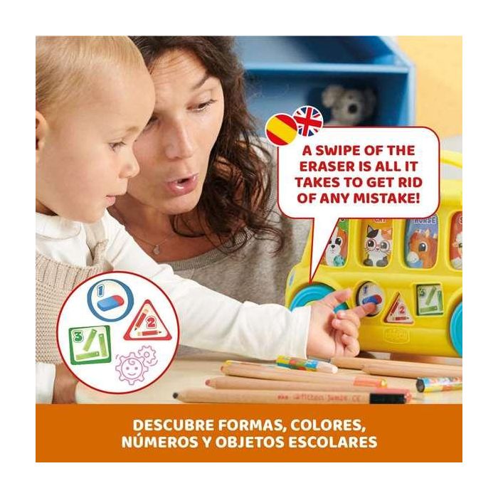 Chicco Autobús Vehículo Interactivo Bilingüe con Luces y Sonidos para Niños 27,5x25x13,5 cm 7 Chicco Autobús Vehículo Interactivo Bilingüe con Luces y Sonidos para Niños 27,5x25x13,5 cm 7