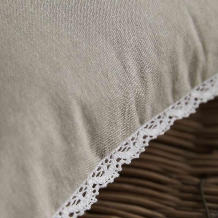 Cojín - HOY - CHARME - Chambray x Dentelle Berenice - 40 x 40 cm 4 Cojín - HOY - CHARME - Chambray x Dentelle Berenice - 40 x 40 cm 4