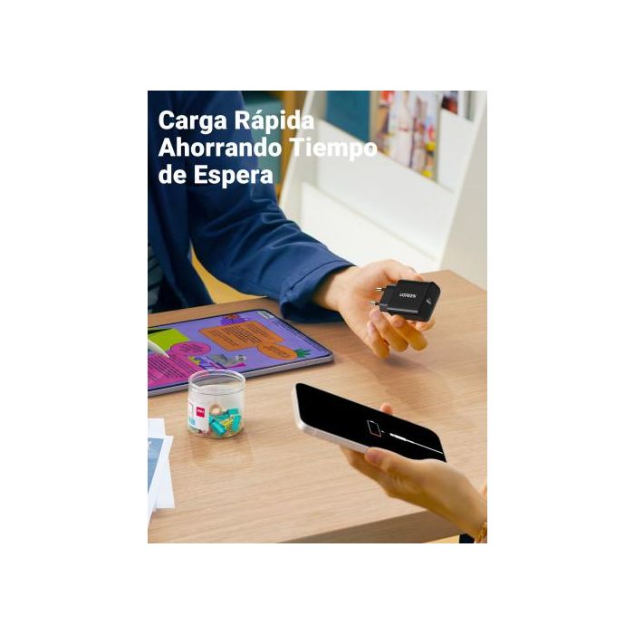 UGREEN Cargador Rápido 10191 USB-C Power Delivery 3.0 Universal 20W Negro para Móviles y Tablets 6