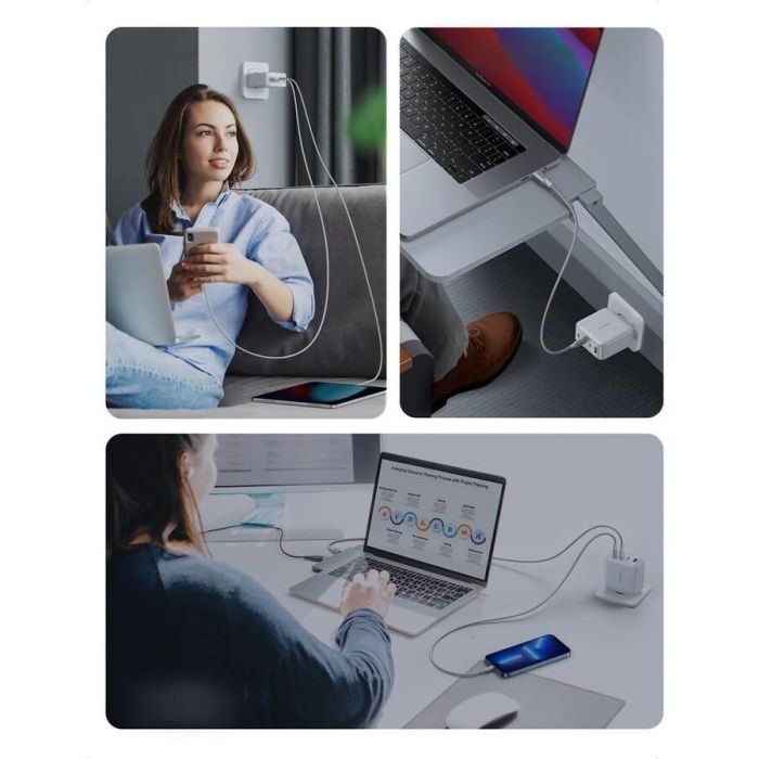 UGREEN USB-A+3xUSB-C 100W GaN Tech Fast Wall Charger EU White 6 UGREEN USB-A+3xUSB-C 100W GaN Tech Fast Wall Charger EU White 6