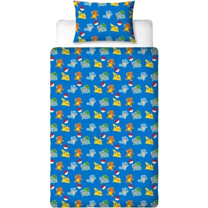 Pokemon AAART15020 - Juego de Cama Microfibra Pikachu y Starter 1G V - 1 Funda Nórdica 140x200 cm + 1 Funda Almohada 63x63 cm 4