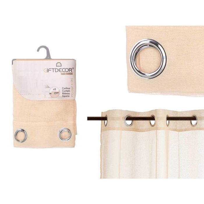 Cortina Visillo Natural 140X260 Cm Giftdecor (6 Unidades) Cortina Visillo Natural 140X260 Cm Giftdecor (6 Unidades)