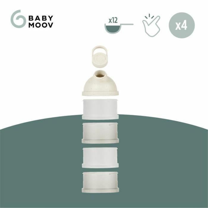 Babymoov Babydose Cajas medidoras de leche en polvo - Pico vertedor ergonómico - Hecho en Francia, Beige 1