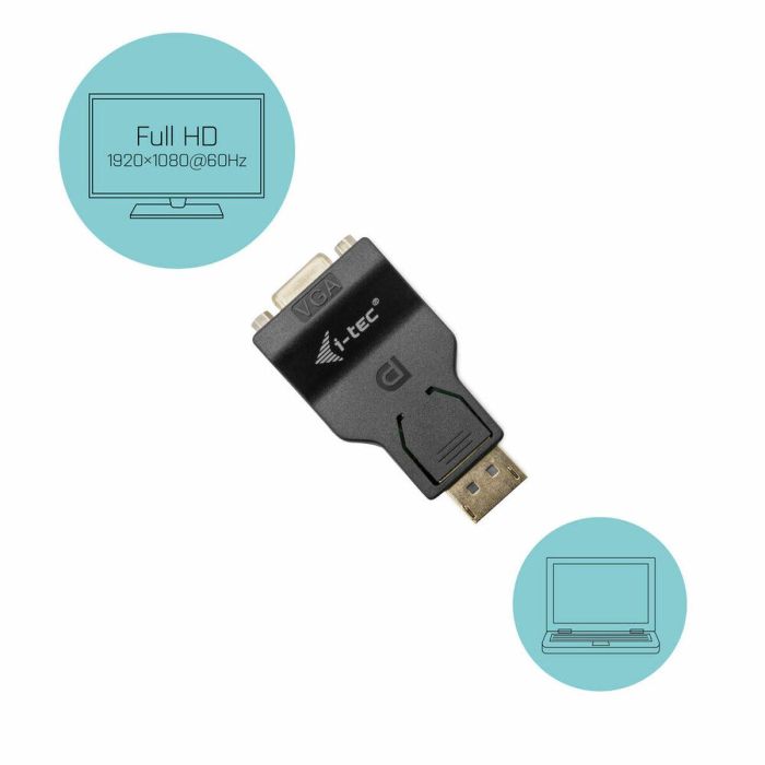 Adaptador DisplayPort a VGA i-Tec DP2VGAADA Negro 1