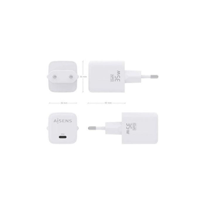 AISENS - CARGADOR GaN 35W, 1xUSB-C PD3.0 QC4.0, BLANCO 3 AISENS - CARGADOR GaN 35W, 1xUSB-C PD3.0 QC4.0, BLANCO 3