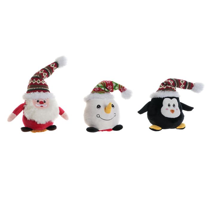 DKD Home Decor Peluche Navidad Tradicional 12 Unidades Multicolor 14 x 14 x 14 cm 2