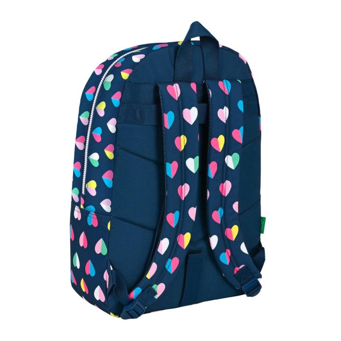 Mochila Escolar Benetton Corazones Azul marino 30 x 46 x 14 cm 3