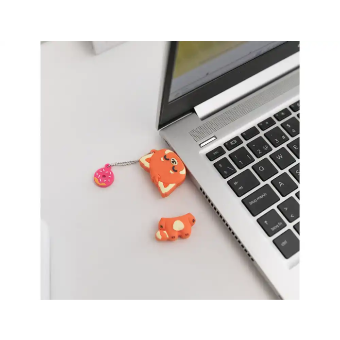 Mr. Wonderful Memoria USB 32GB Panda Rojo Llavero con Adaptador USB C 6